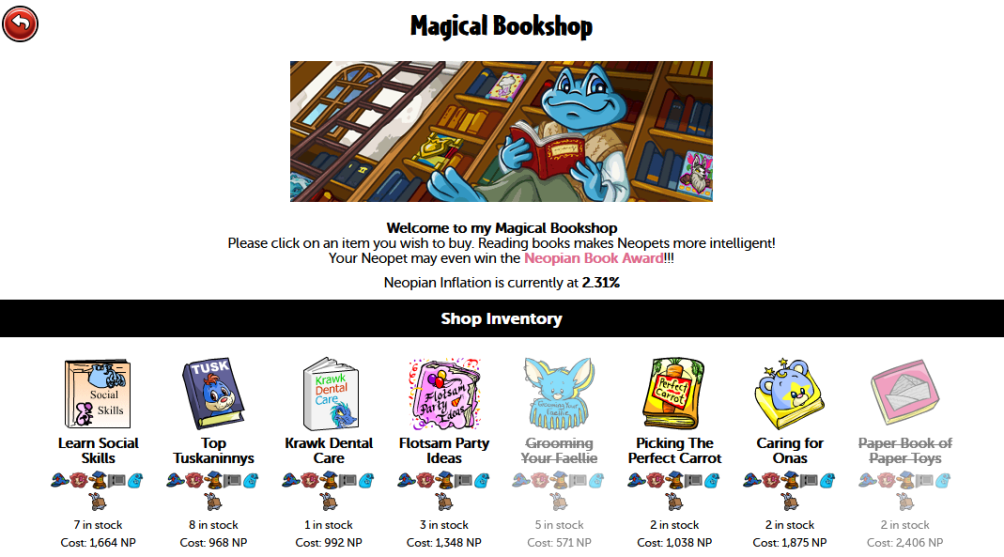 books read - neopian shop