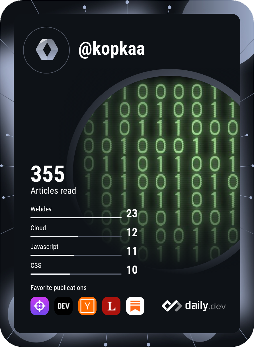 Jan Hromádka's Dev Card