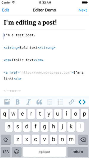 WordPress-iOS-Editor Screenshot 2