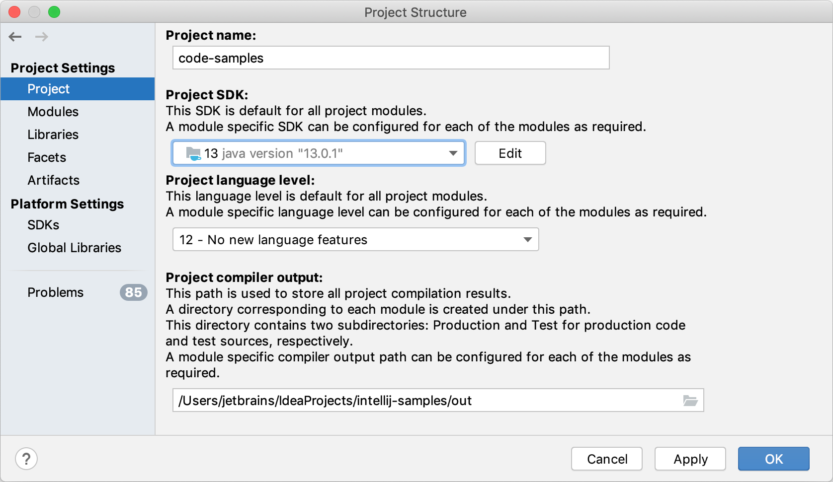 Estableciendo versión de JDK en IntelliJ