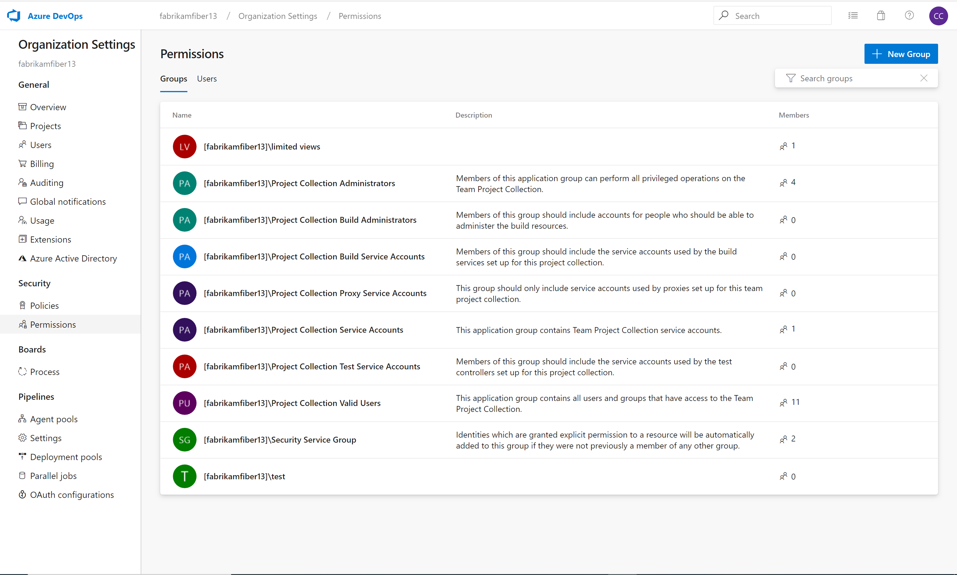 New UI to manage organization and project permission