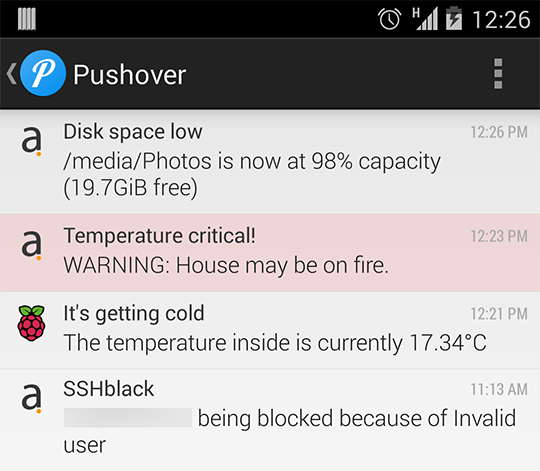 Pushover screenshot