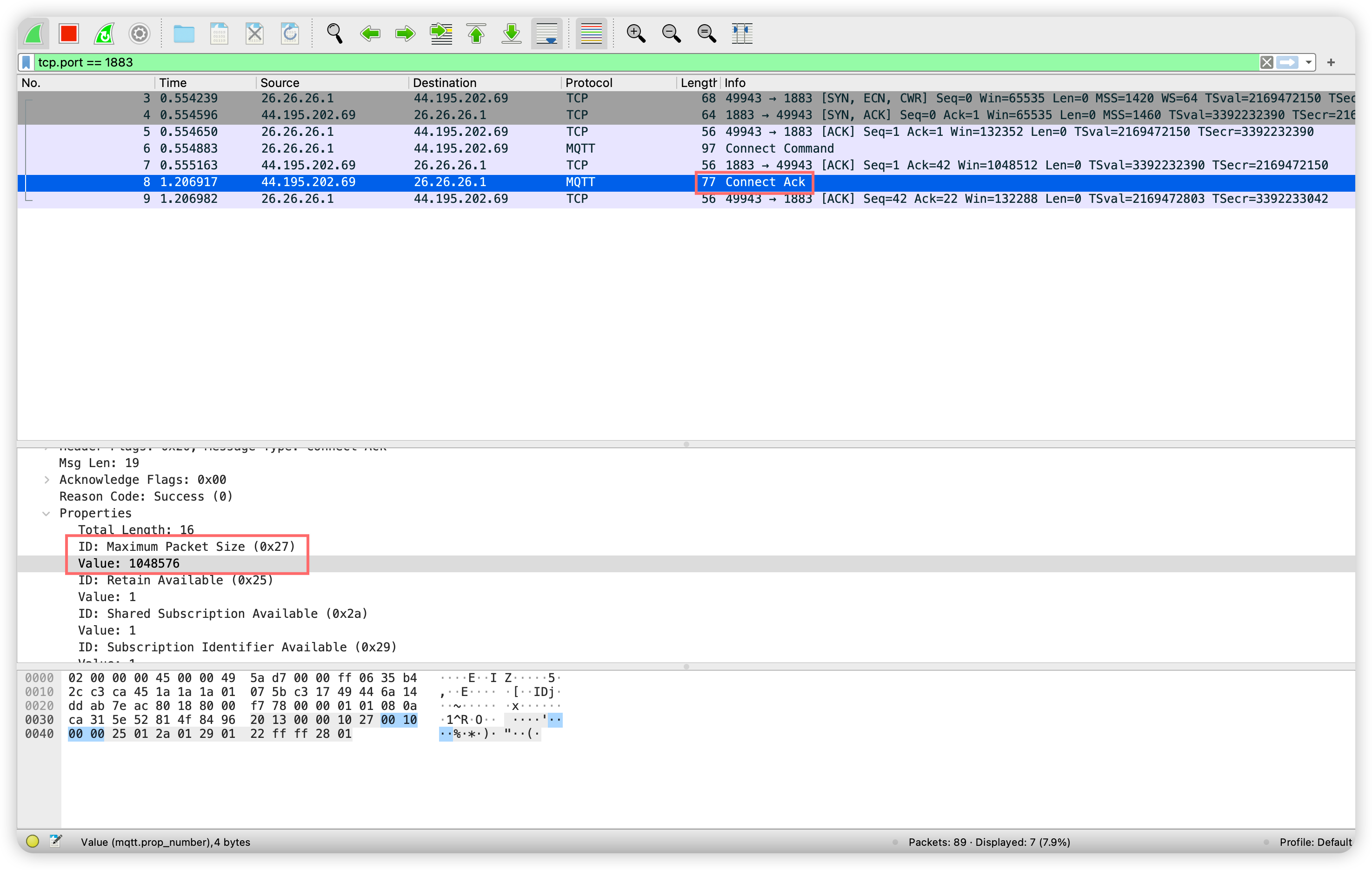 Wireshark packet capture tool