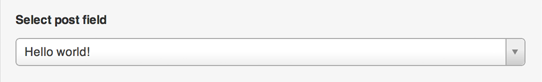 Post Select Field
