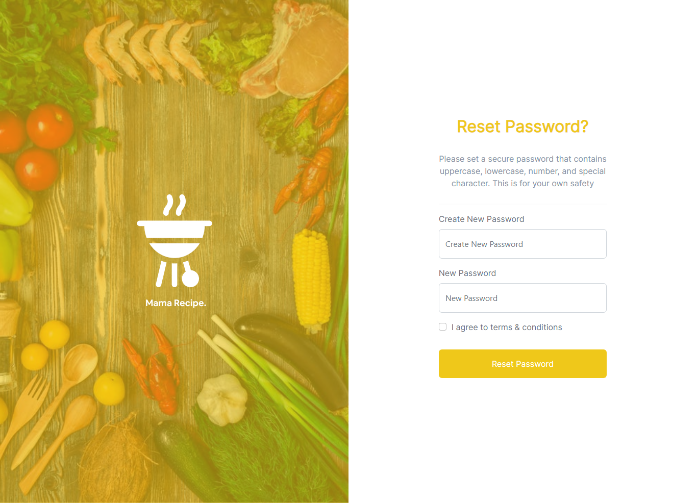 Reset Password Page