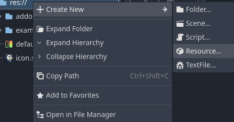 Create new resource file