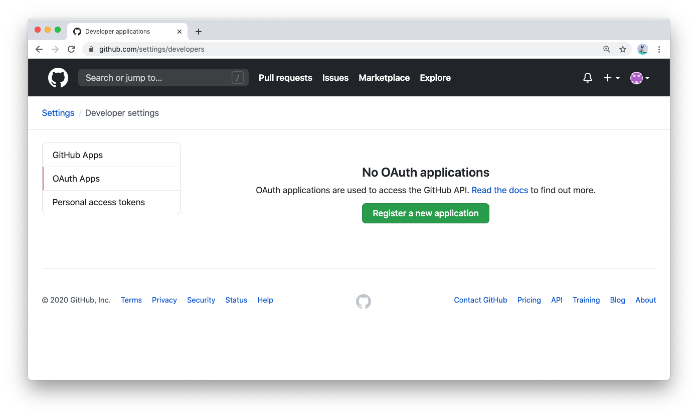 GitHub OAuth apps