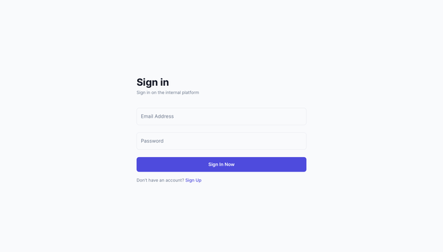 Login page