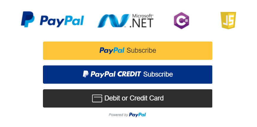 PayPal Subscriptions in ASP.NET