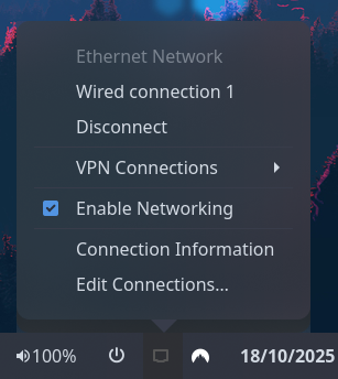 Screenshot showing icon tray widget