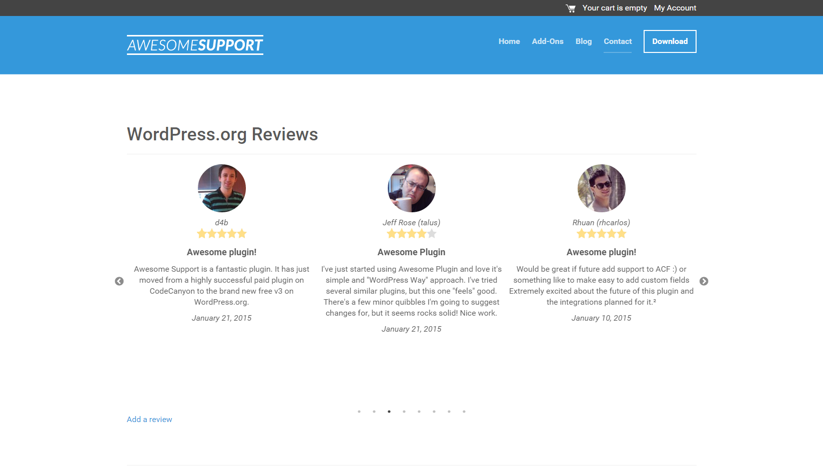 WordPress.org Reviews, Carousel Layout