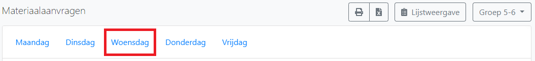 Dag selecteren