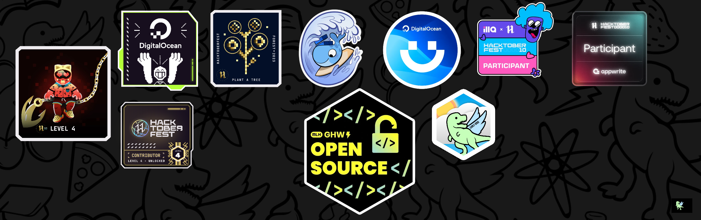 An image of @vedantk1003's Holopin badges, which is a link to view their full Holopin profile