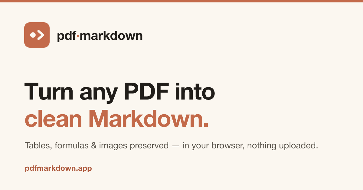 pdfmarkdown.app — turn any PDF into clean, AI-ready Markdown
