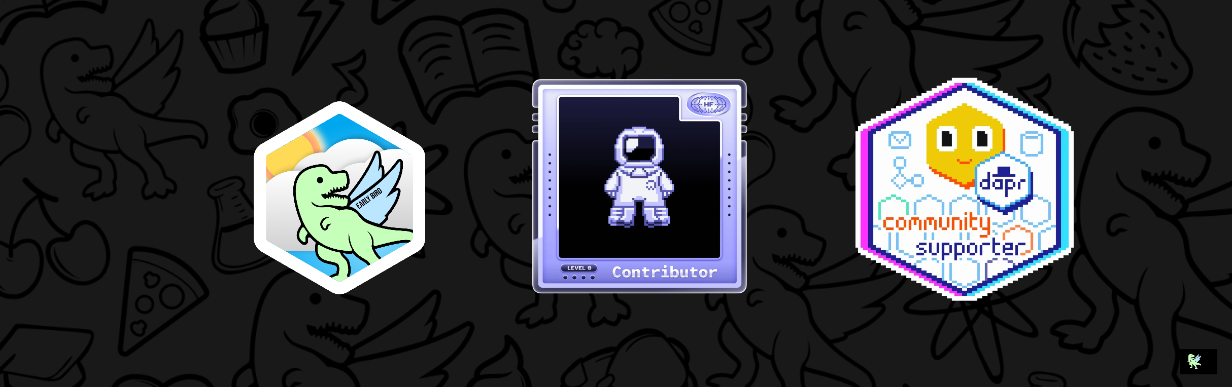 An image of @amandevelops's Holopin badges, which is a link to view their full Holopin profile