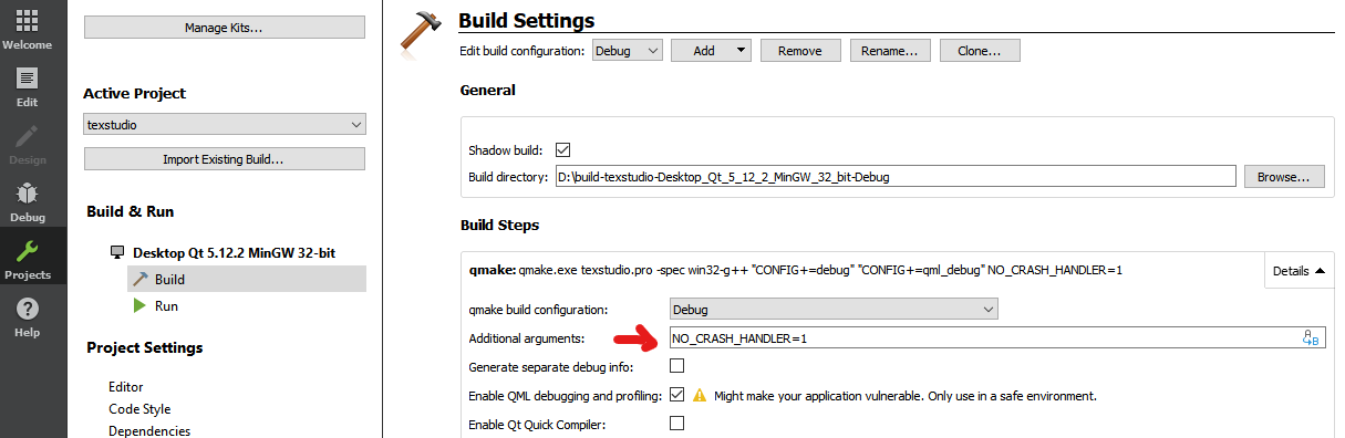 qmake argument figure