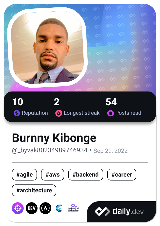 Burnny Kibonge's Dev Card