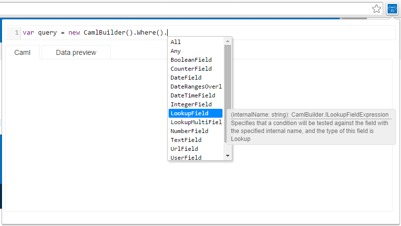 autocomplete and intellisense is available