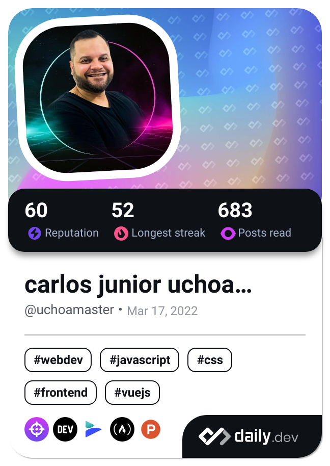 carlos junior uchoa oliveira's Dev Card