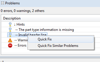 Context Menu On Error