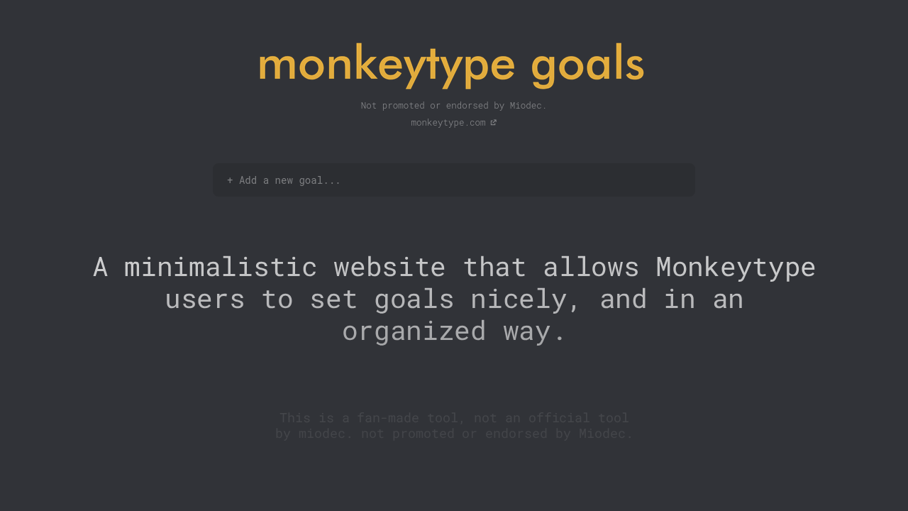 MonkeyType Goals