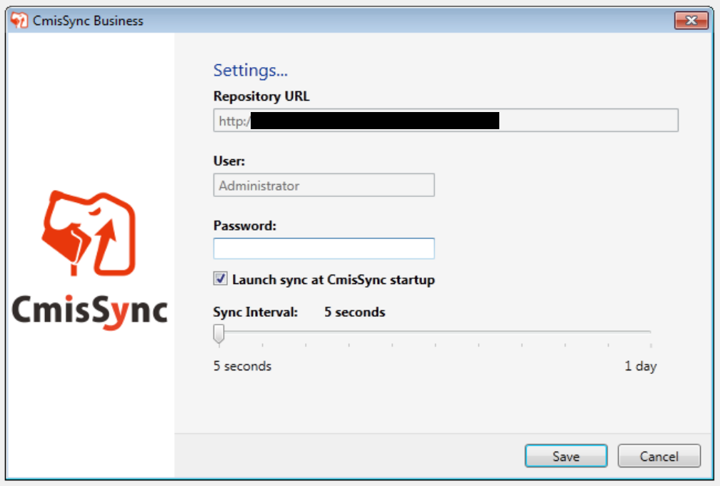 Change CmisSync password