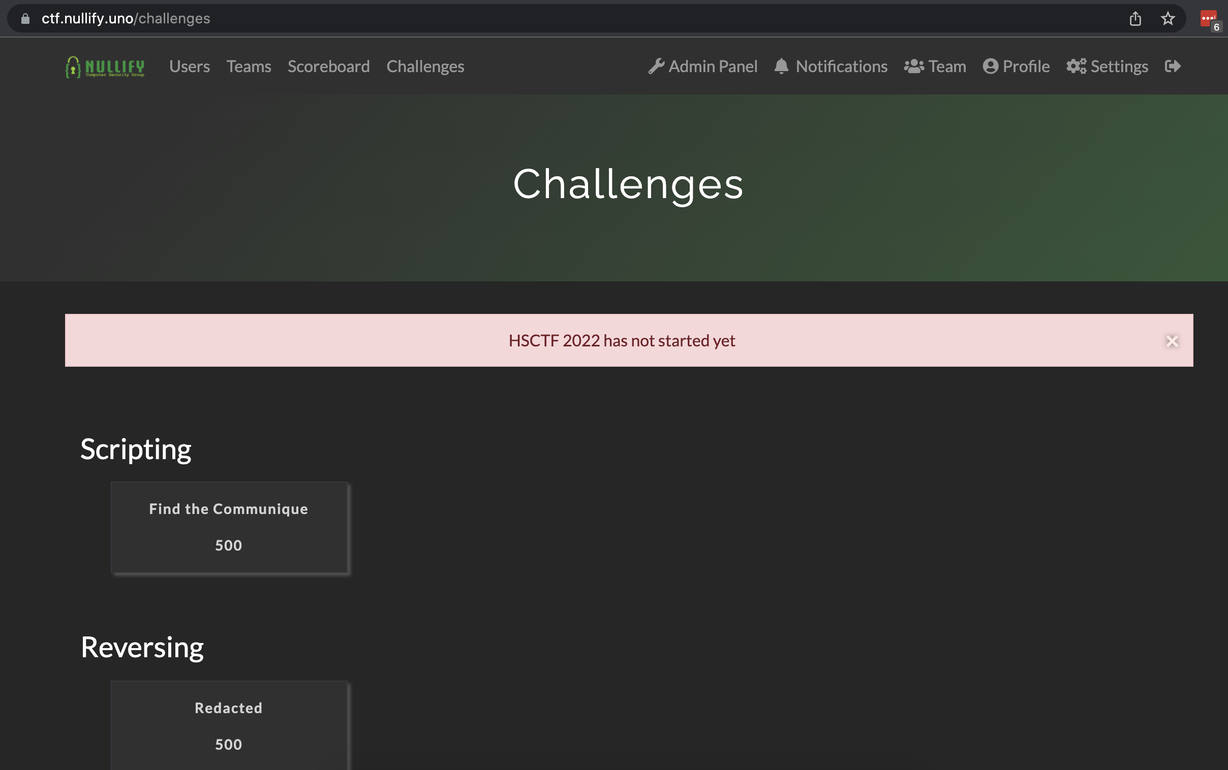 Cool Challenges Page