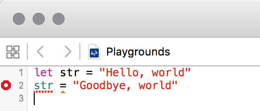 Playground error highlighting