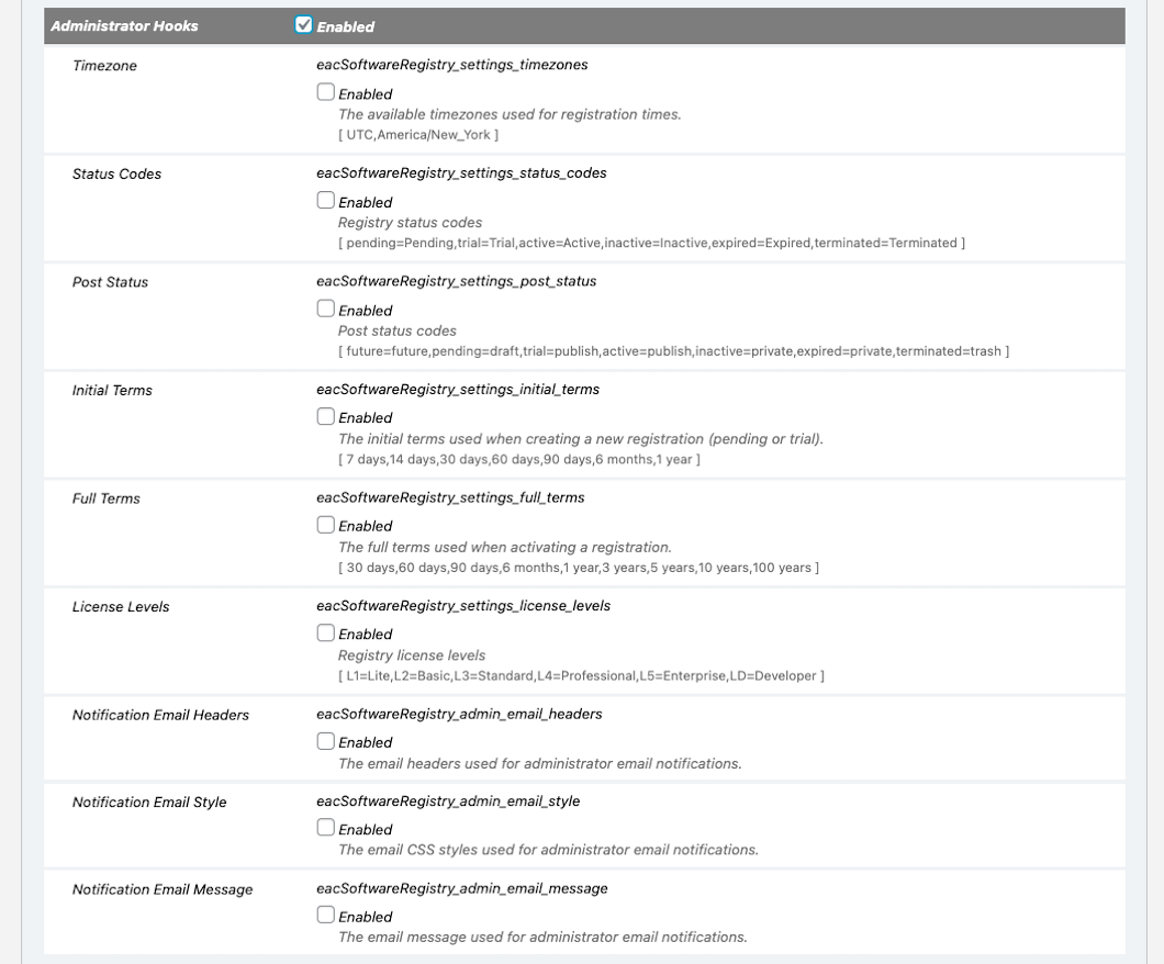 {eac}SoftwareRegistry Administrator