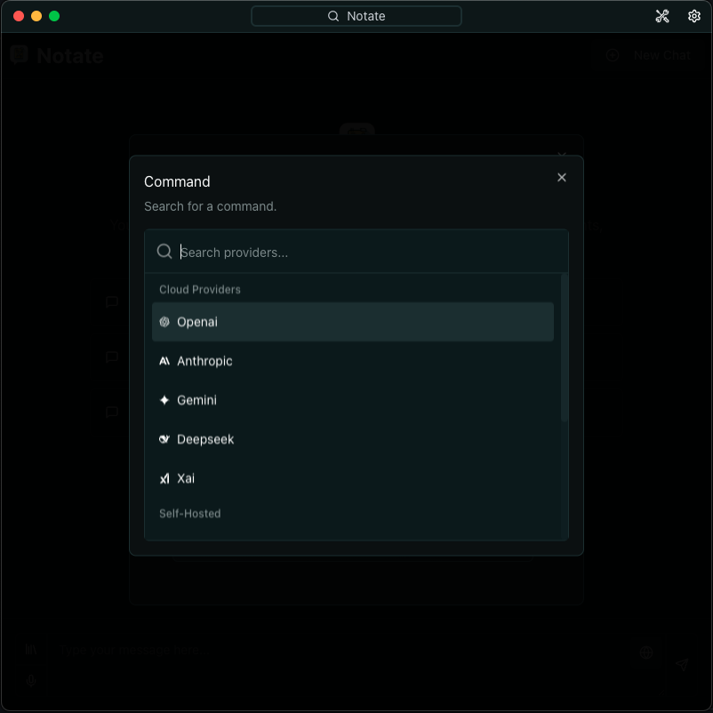 Notate LLM Intergrations Screenshot