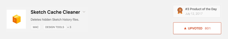 Sketch Cache Cleaner on Producthunt