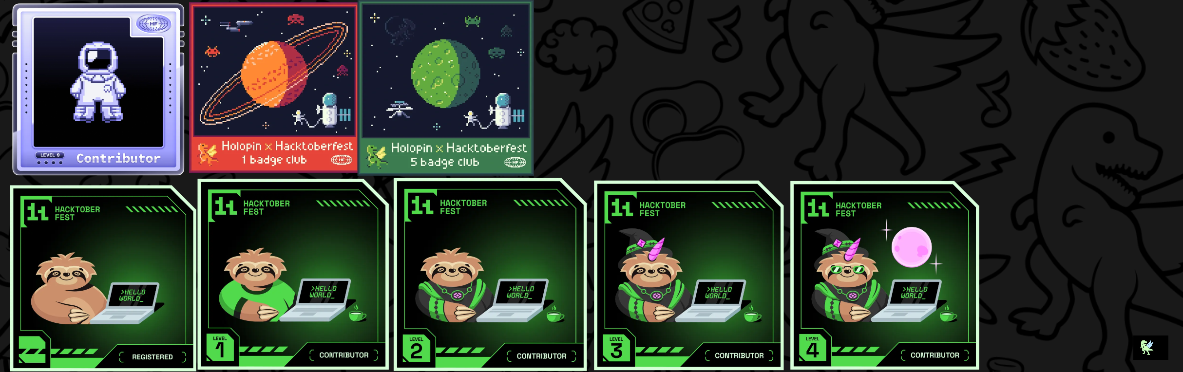 An image of @vignesh025's Holopin badges, which is a link to view their full Holopin profile