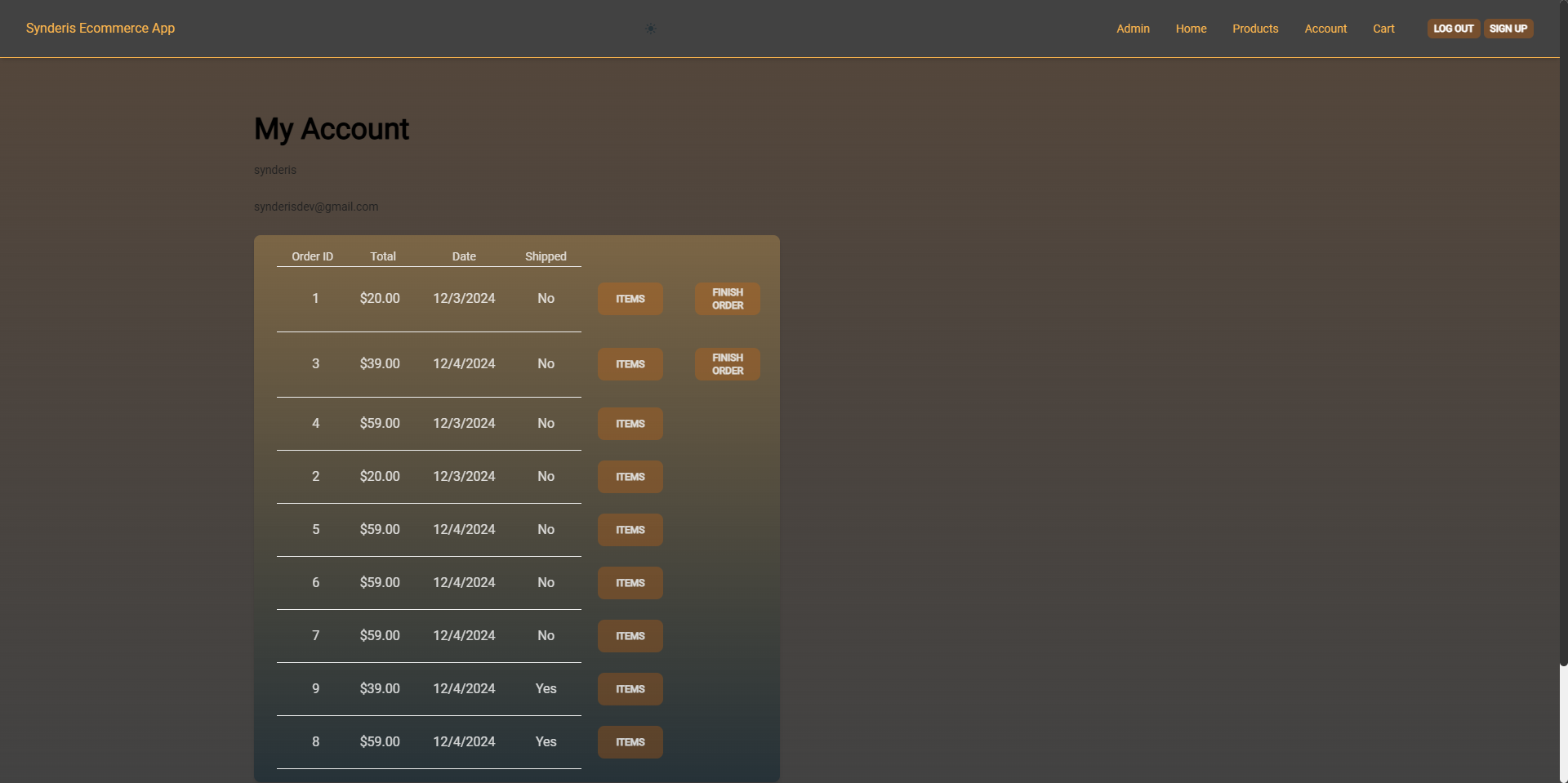 Account Page