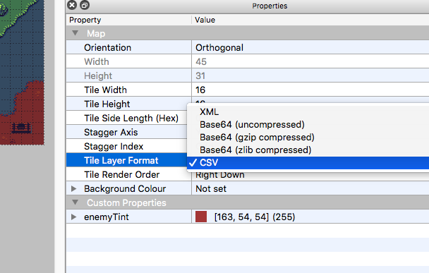 Setting up a CSV layer type