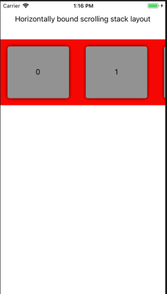 horizontal scrolling stacklayout