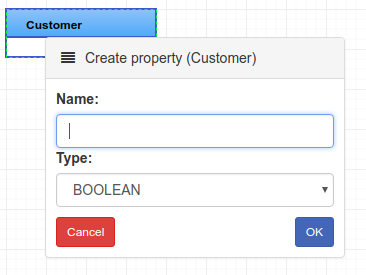 Create property modal window