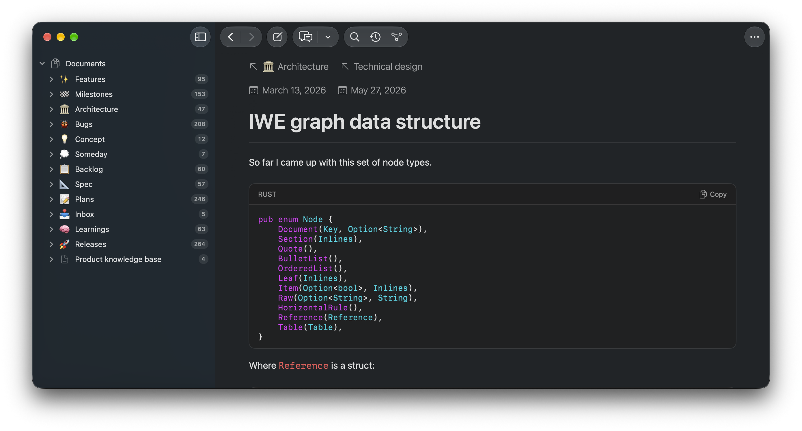 Technical documents with code
