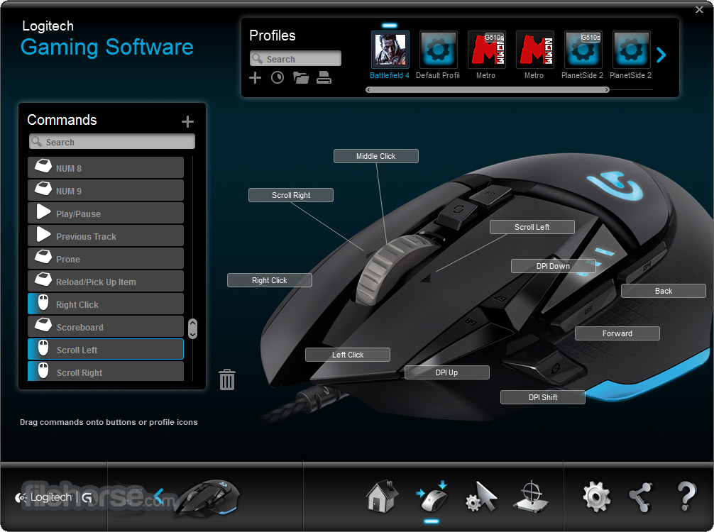 Logitech Gaming Software button mappings