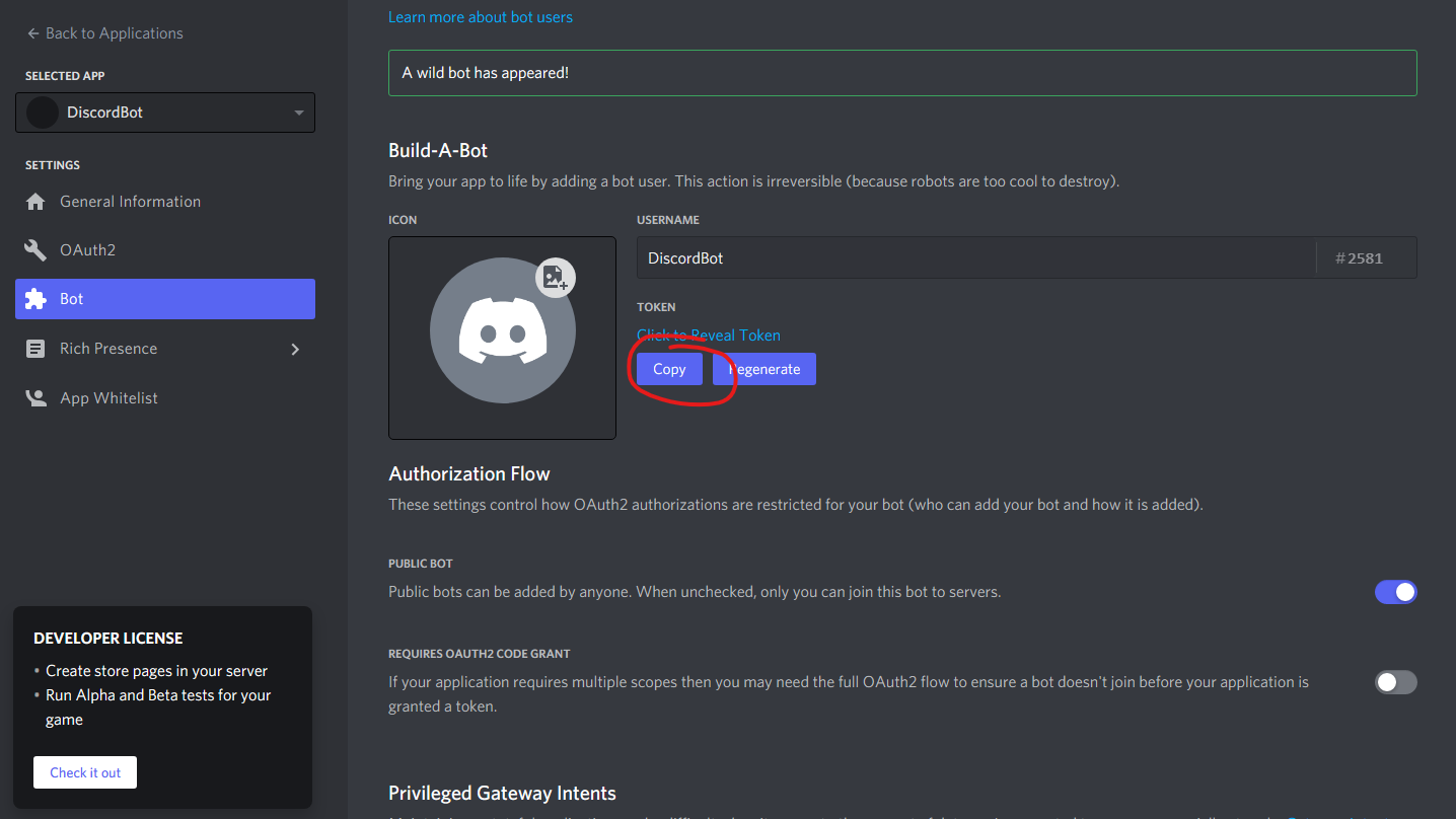 BOT TOKEN