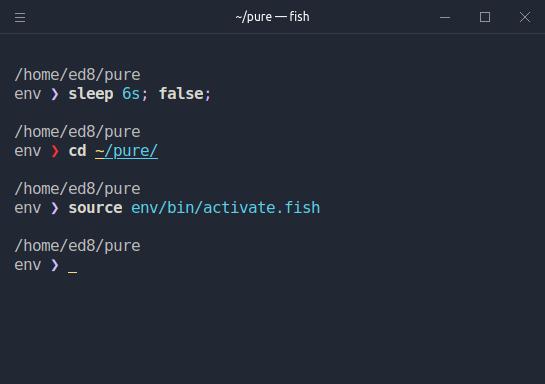 Pure with dark colorscheme