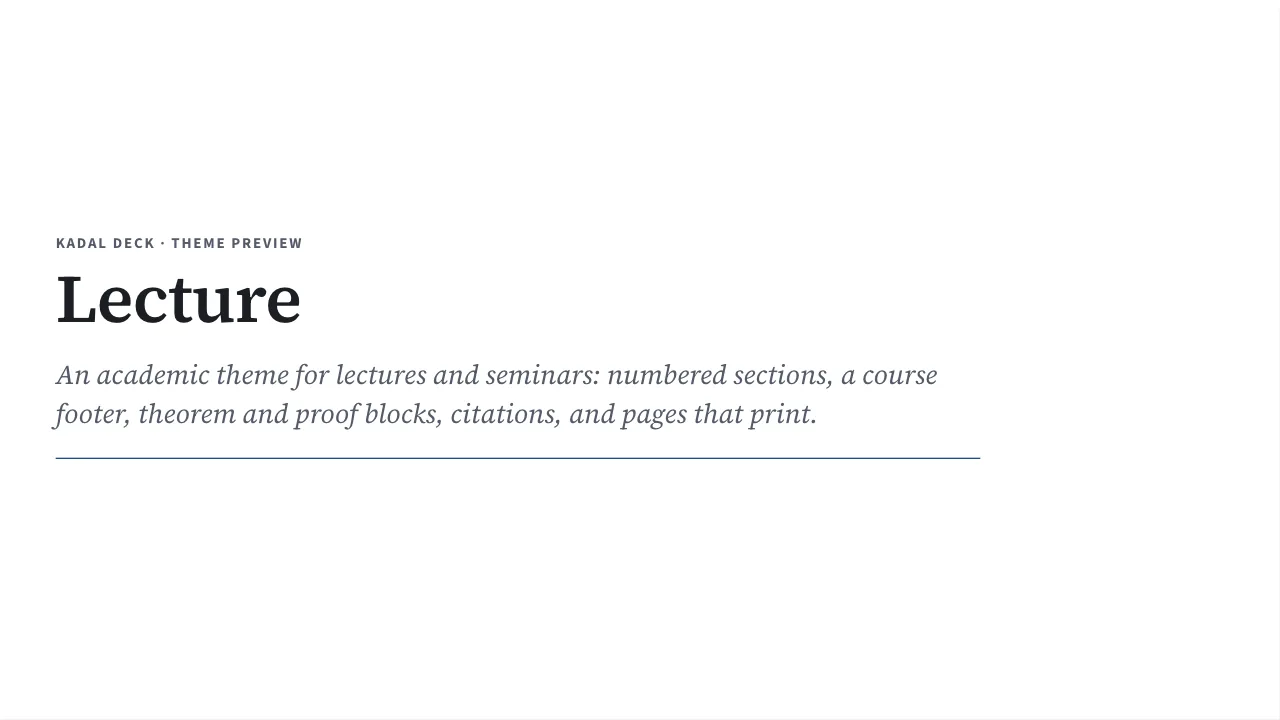 Lecture theme