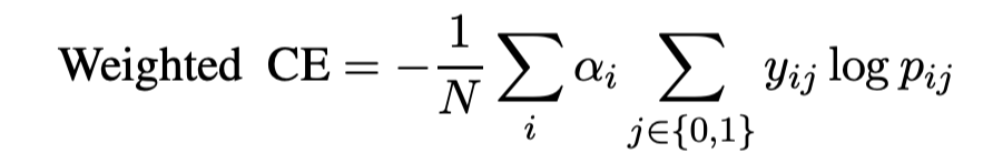 weighted cross entropy