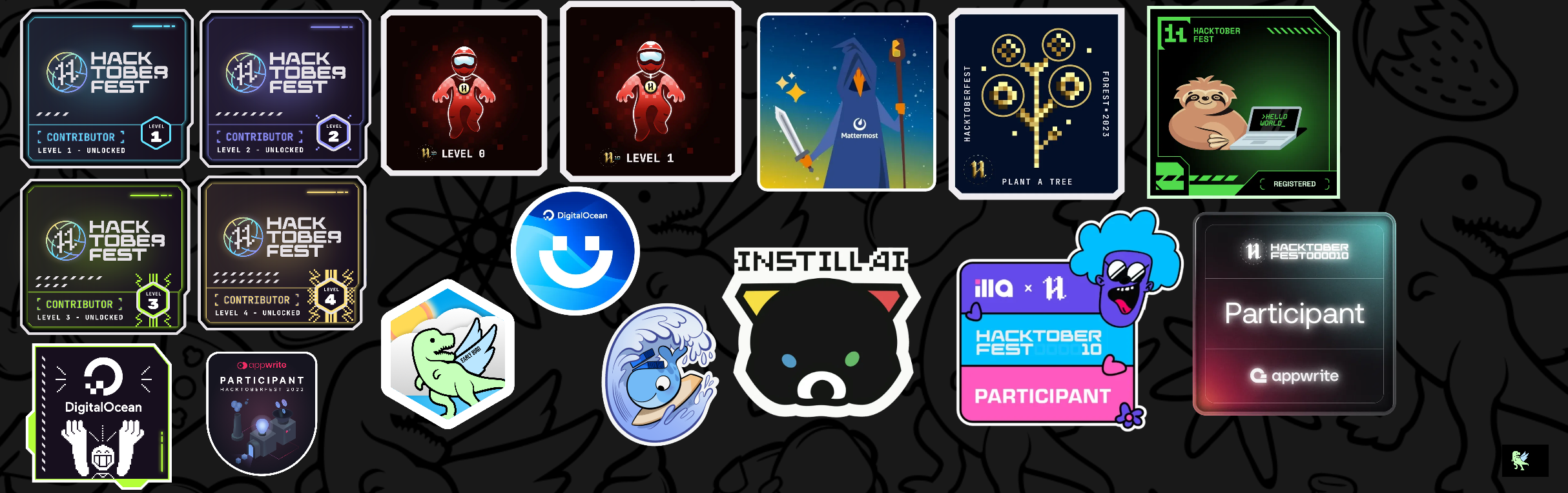 An image of @ayrotideysarkar's Holopin badges, which is a link to view their full Holopin profile