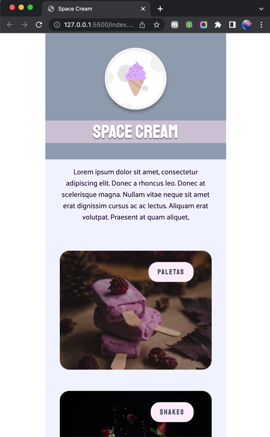 screenshot of space cream