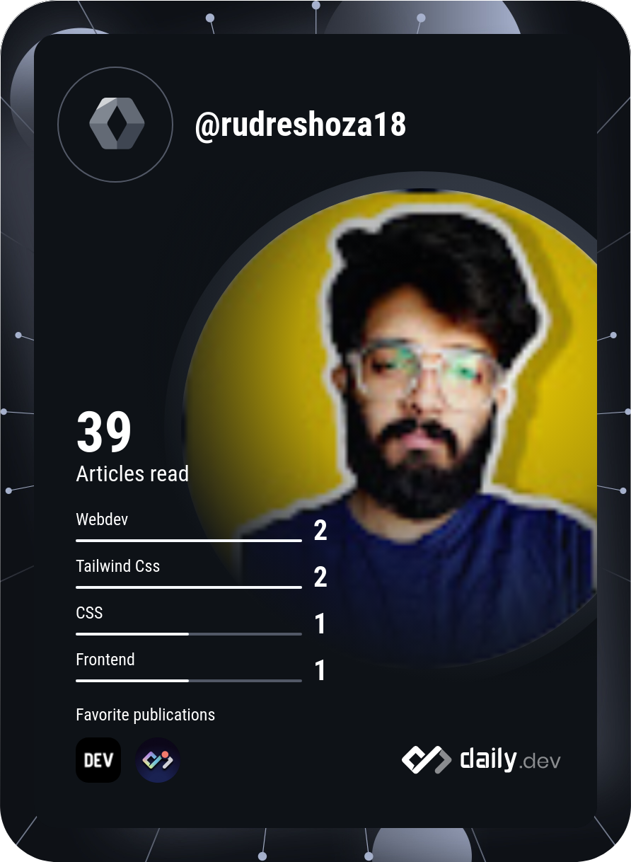 Rudresh Oza's Dev Card