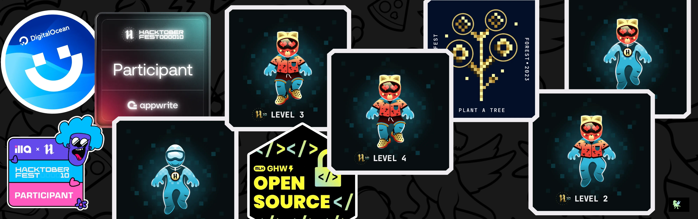 An image of @fenil2004's Holopin badges, which is a link to view their full Holopin profile