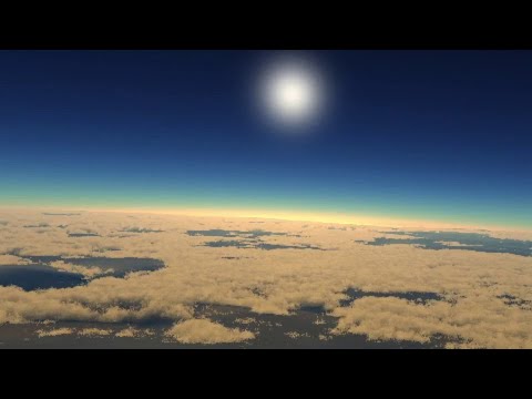 Planetary cloud cover with volumetric clouds with shadows using deep opacity maps