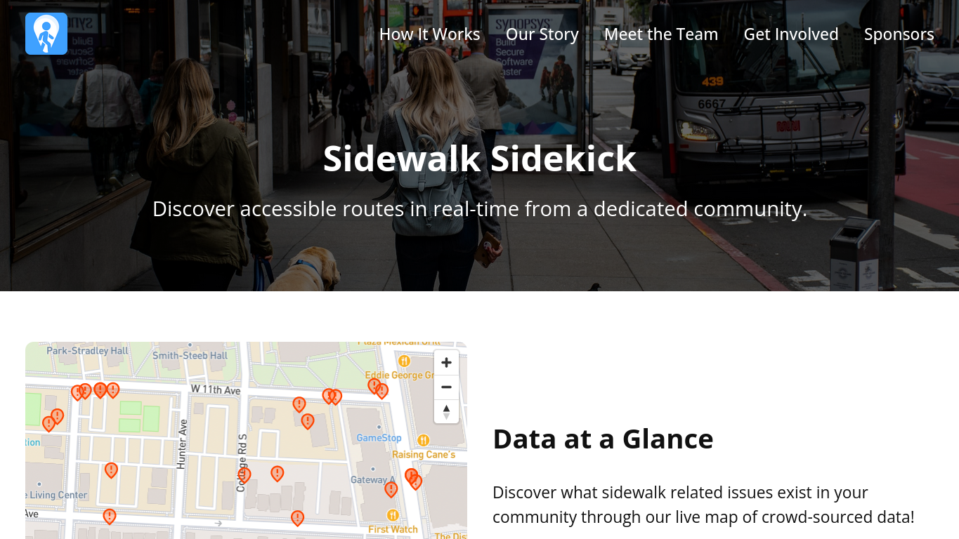 Image of the Sidewalk Sidekick Website