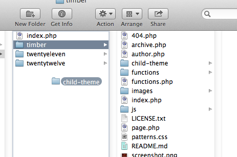 Drag child-theme into the themes directory