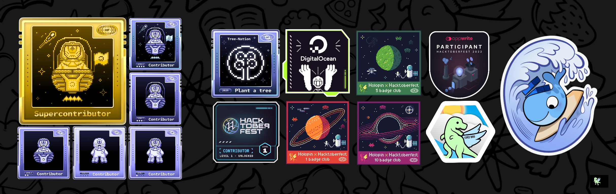 @nickrdev's Holopin badges
